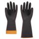 Heavy-duty Rubber Latex Glove,smooth palm,black/orange color,weight 190g,size 14''and 18''