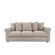 3seater fabric sofa rolled armrests high density pure foam seats back pillows filled with premium fiber