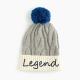 Cable Knitted Pom Pom Hat With Embroidery Easy To Pair With Winter Clothes