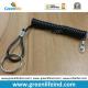 Standard Black Coil Tool Lanyard Tether W/Loop End&Key Ring