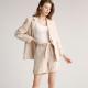 Women'S Top Blazer Casual Solid Color Jacket Linen Small Suit