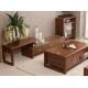 Classic Living Room Furniture Sets / Wall Unit Coffee Table Walnut Color