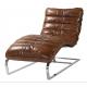 Metal Frame Retro Leather Sling Lounge Chair For Bedroom office