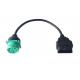 Green Deutsch 9 Pin J1939 Male to J1962 OBD2 OBDII 16 Pin Male Cable