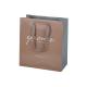 Brown Gray Art Paper Packaging Bags 0.27mm With Woven Handle