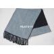 Black And Silver Blend Mens Voile / Woven Silk Scarf For Winter