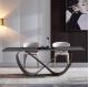 Sinuous Marble Ceramic Extending Dining Table , Architectural Glass Dining Table