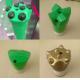 Ballictic / Spherical Green Rock Button Drill Bit 4 / 7 Buttons 51mm for Granite