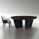 1.8m Burl Luxury Modern Dining Room Sets 100cm Round Marble Dining Table