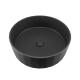 Black Round Concrete Wash Basin With No Faucet Holes And Pop Up Drain
