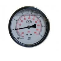 50mm White Aluminium Dials Gaseous Liquid-Filled Pressure Gauge With Glass Window