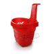 Large Volume Red Plastic Supermarket Shopping Basket Long Handles