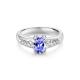 0.25 Carat Tanzanite 0.925 Sterling Silver Ring Jewelry with White CZ – Gemstone Rings with Hypoallergenic