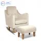 Top Quality Solid Wood Leg Fabric White Footstool Modern Rocking Living Room Chairs For Adults