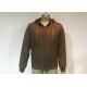 Mens Qulited And Ribbed Suede Bomber Coat Anti Wind Pu Hooded Jacket
