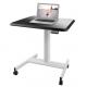 Black Coated Mobile Work Desk , Modern Office Steel Vertical Computer Desk