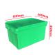 63L Plastic Crates With Lids Plastic Solid Nestable Crate Moving Boxes Stackable Container