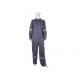 Grey Reflective Industrial Work Uniforms , Lapel Stain Resistant Coverall