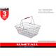 Shining Surface Metal WIre Shopping Basket With Handles For Supermarket