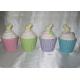 Fashionable Ceramic Kitchen Canisters Hand Painted Easter Cupcake Trinket Box