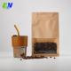 Customized Kraft Paper Coffee Bags Flat Bottom Pouch With Window