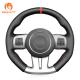 Custom Durable Hand Stitching Black PU Leather Steering Wheel Cover for Dodge RAM 1500 3500 2013 2014 2015 2016 2017 2018