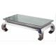 L138cm Rectangle Glass Top Coffee Table With Stainless Steel Legs