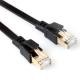 Flat SFTP RJ45 Cat8 Patch Cable 40Gbps 2000Mhz Black Color Durable