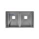 Modern Undermount 304SS Double Bowl Basin Sinks 19mm R Corner