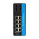 DC48V gigabit Industrial Ethernet PoE fiber Switch 8 RJ45 4FP 10/100/1000Mbps