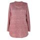 Comfortable Fashion Ladies Blouse Round Neck Knitted Long Blouse With Buttons At Back