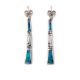 With Sterling Blue Opal Dangle Earrings with Greek Key Unique vintage design Earrings For Women