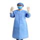 AAMI level 3 blue sms waterproof disposable surgical/isolation gowns seams taped reorders to the USA market