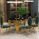 Light Luxury Stainless Steel Marble Hotel Banquet Hall Dining Table