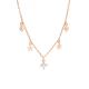 Star and Stone Lozenge Shape Necklace Multi Charms 925 Silver Rose Gold
