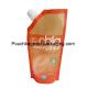 Stand up pouch with spout for beverage, reusable and foldable for liquid