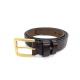 Male 100cm Casual Embossed Leather Belt With Alloy Buckle