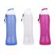 Blue Workout Water Bottles 500ML Foldable Silicone Sports Bottle