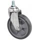 Grey Color Application Caster 6 130kg Threaded Swivel PU Caster 5736-77 for Industrial