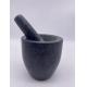 Round Solid Granite Stone Mortar And Pestle Rough Smooth Inside