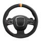 Customized Black Suede Car Steering Wheel Cover for Audi A3 A4 A5 A8 A8 L Q7 2005-2013