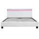 Platform RGB LED Upholstered Bed Frame With LED Lights Cheap Easy Assemble PU Leather