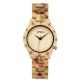 Flower Print Design Bamboo Wood Wristwatch Water Resistant Custom Design