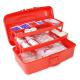 Small Plastic First Aid Kit Container Red Vehicle Emergency Medical Responder Kit 3 Layer