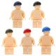 Diy military weapons solider officers mini figures berets hat building blocks