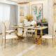 Contemporary Stainless Steel Marble Dining Table For Modern Homes