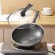 Silver Cooking Kitchen Metal Cooking Pan Glass Cover Non Stick Frying Pan