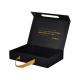 Black Magnetic Folding Paper Boxes Packaging Gift With Ribbon Handle