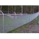 Silver Galvanized Chain Link Fence Top With Barbed Wire