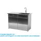 Lab Furniture Supplies Factory Customized Laboratory Metal Stainless Steel Single Faucet Sink With Two Doors Cabinet